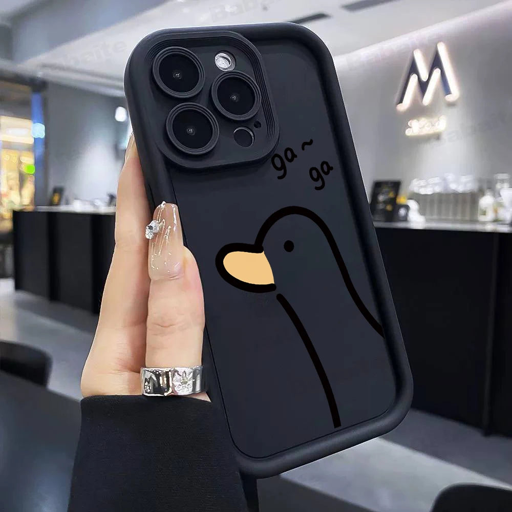 Cartoon Duck Goose Phone Case for iPhone 17e 17 16e 16 15 14 13 12 11 Air Pro Max Mini XR XS X 7 8 6 6s Plus Soft TPU Back Cover