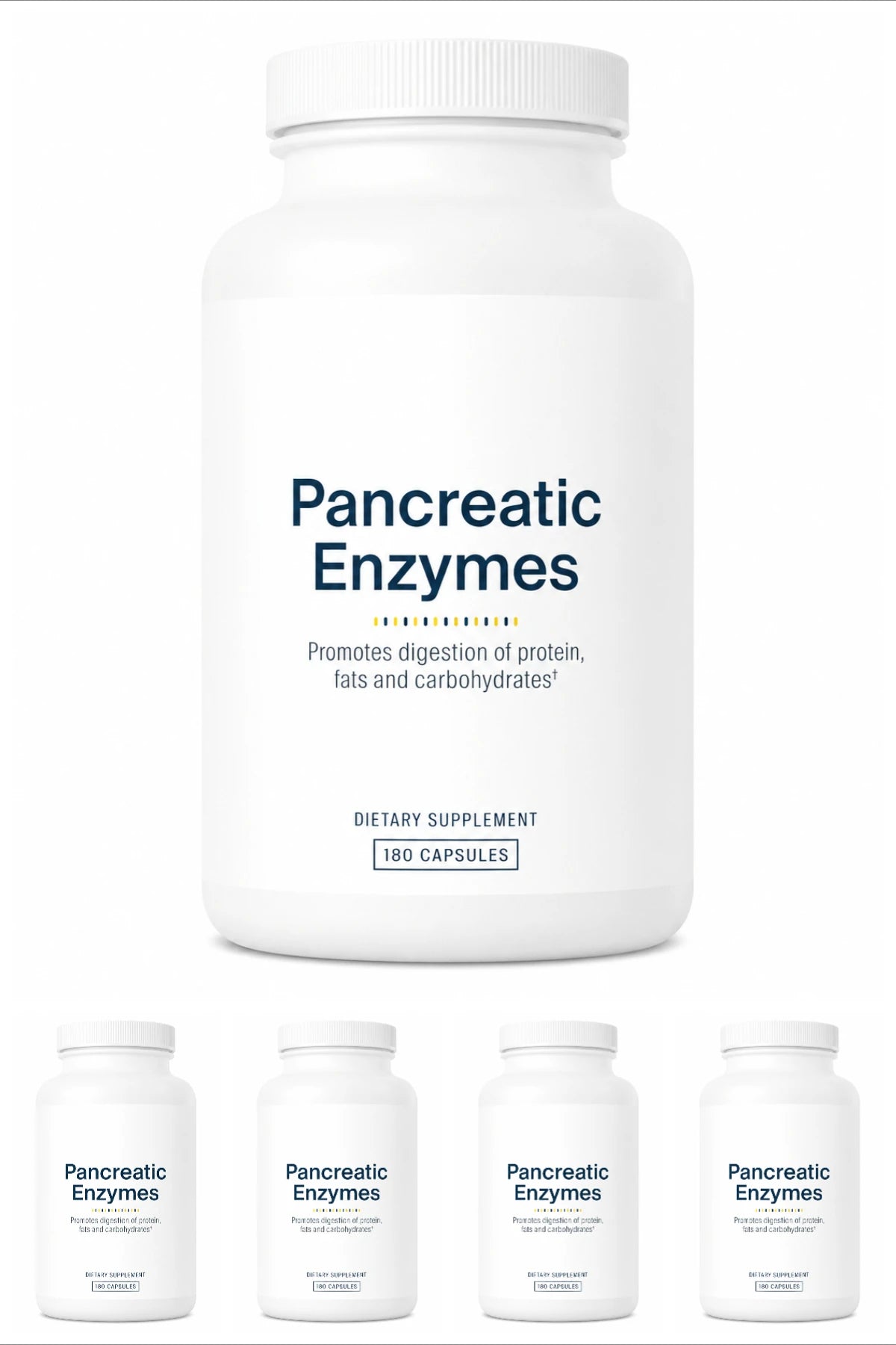 Digestive Enzyme Supplement 180 Capsules Pancreatic Enzyme Blend Protease Amylase Lipase Supports Protein Fat Carb Digestion