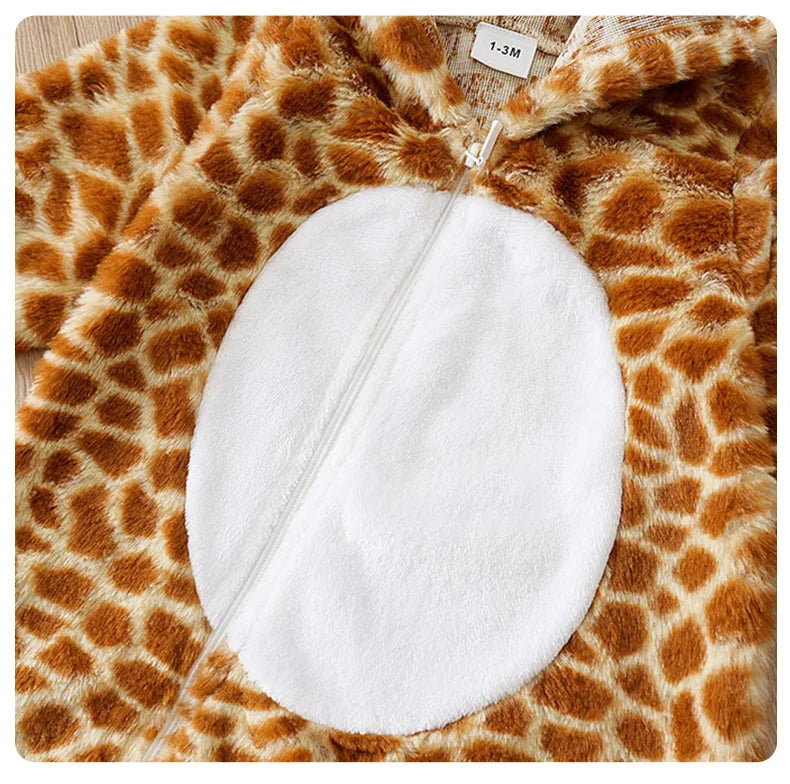 Autumn and Winter Baby Onesie Warmth Comfortable Giraffe Lovely Newborn Baby Boy Girl  0-18 Months Toddler Jumpsuit Hoodie Soft