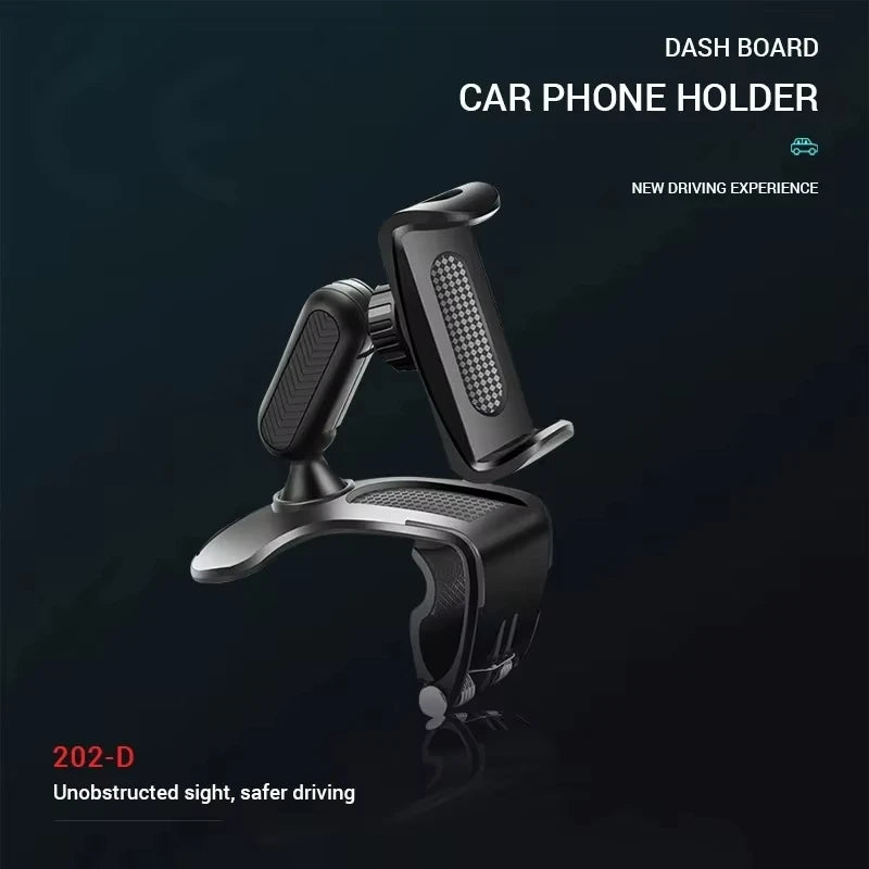 Dashboard Car Phone Holder ABS Mobile Phone Sun Visor Holder Auto Rear View Mirror Phone Support 360 Degree Rotation Accessories