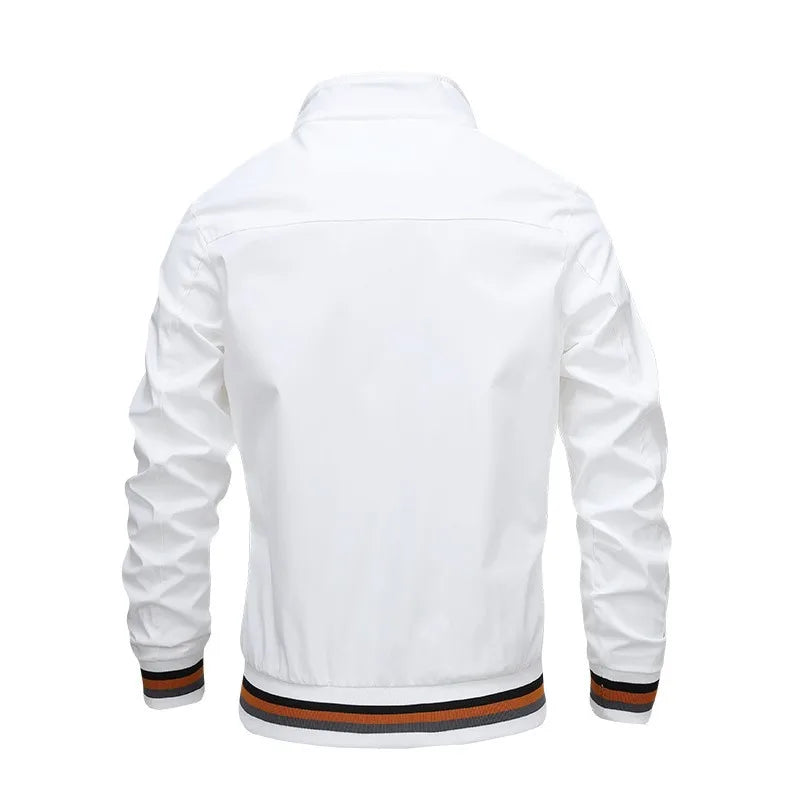 Autumn Winter Men's Stand Collar Casual Zipper Jacket Outdoor Sports Coat For Harley Davidson Motorcycle Styling Accessories