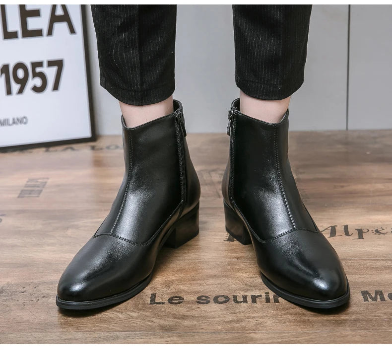Boots Men Luxury Business Fashion Warm Leather Shoes Men Comfort Fashion Brand Chelsea Boots Gentlemen's Social Boots Men 38-46