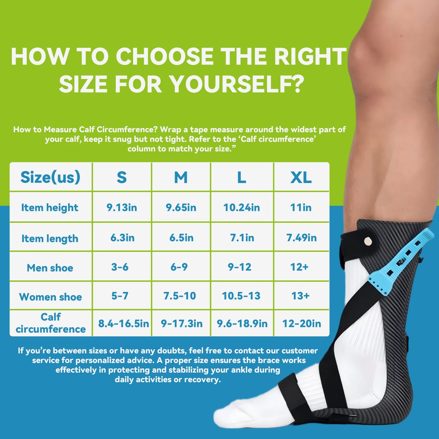 Lightweight Comfort AFO Brace for Foot Drop - Ankle Foot Orthosis Support for Stroke, Nerve Injury in Men & Women
