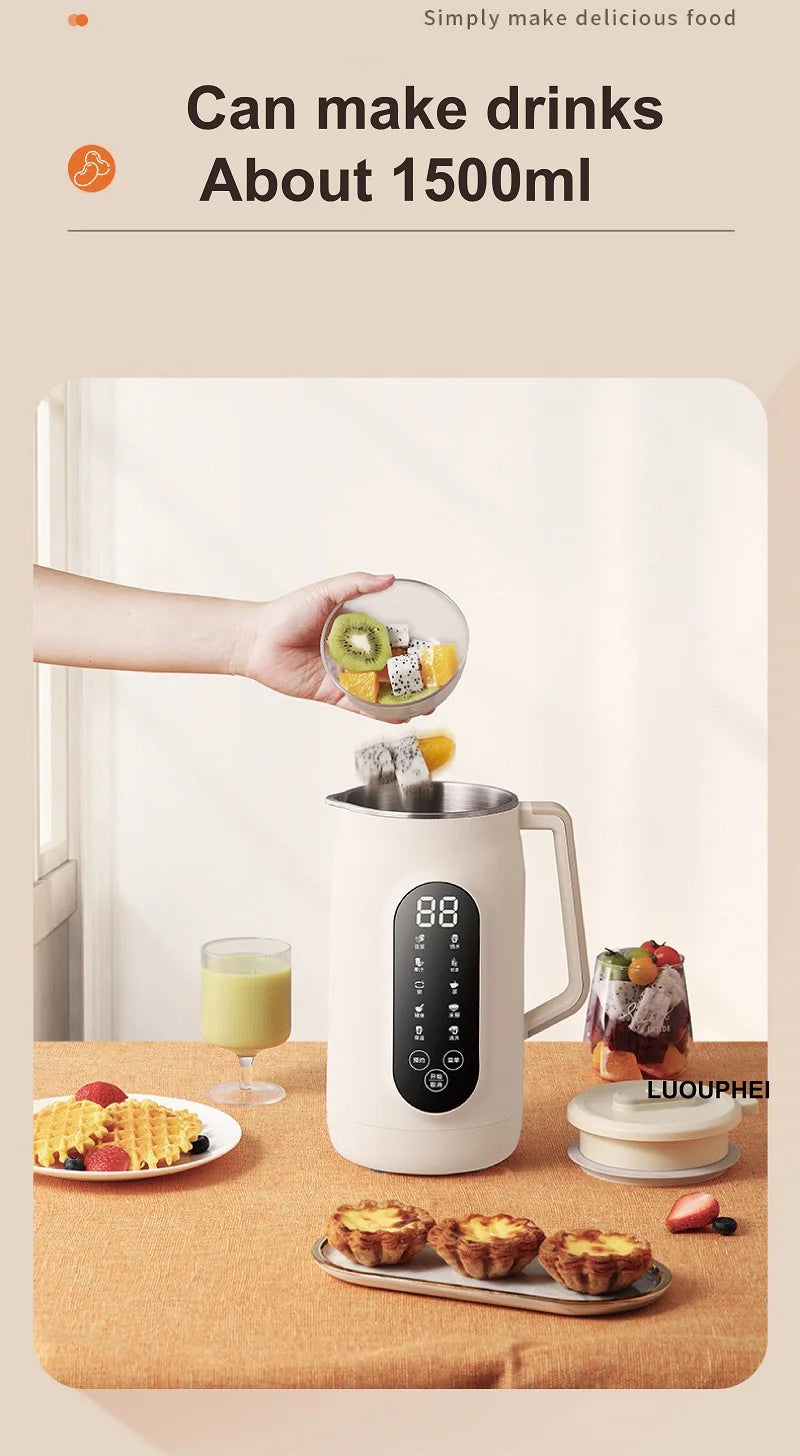 1.8L Soy Milk Machine 18h Appointment Filter-free Wall Breaking Machine Mixer Home Electric Juicer Multifunctional Food Process