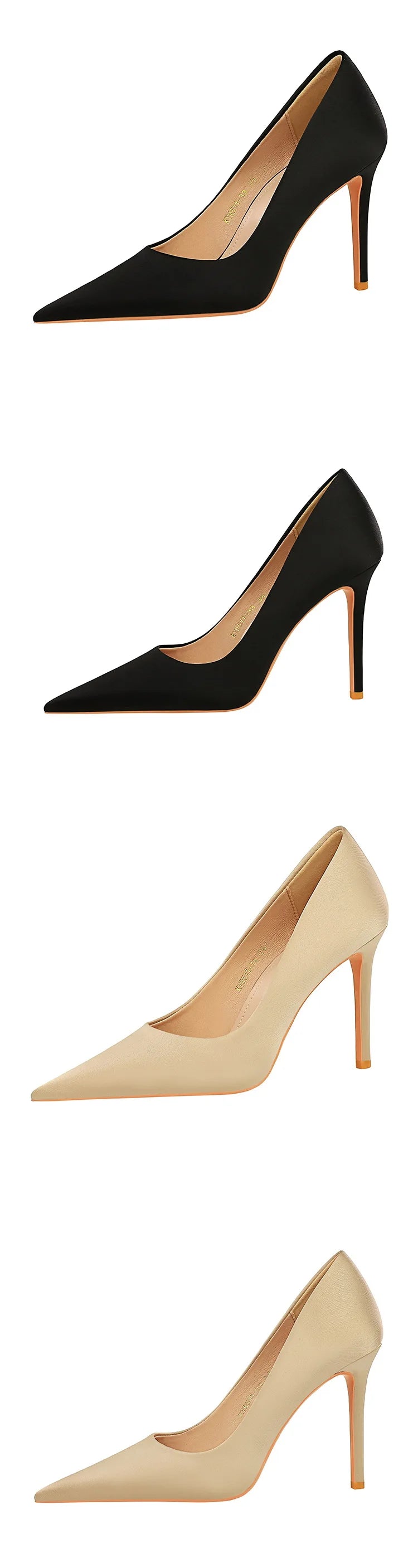 Large Size 43 Pointed Shoes Woman Pumps Professional OL High Heels Office Shoes Silks Satins Women Heels Stilettos Ladies Shoes