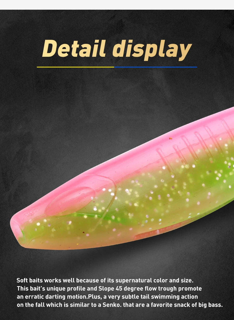 JOHNCOO 3pcs Floating Drop Shotting Soft Bait Fishing Lure 180mm V-shape Split Tail Swimbait Worm Topwater 18g