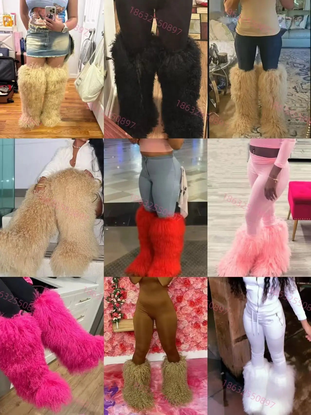 Y2K Kids Boots Winter Shoes New Faux Fur Toddler Girl Boots Fashion Colorful Fur Children Ankle Snow Boots Warm Shoes Girls