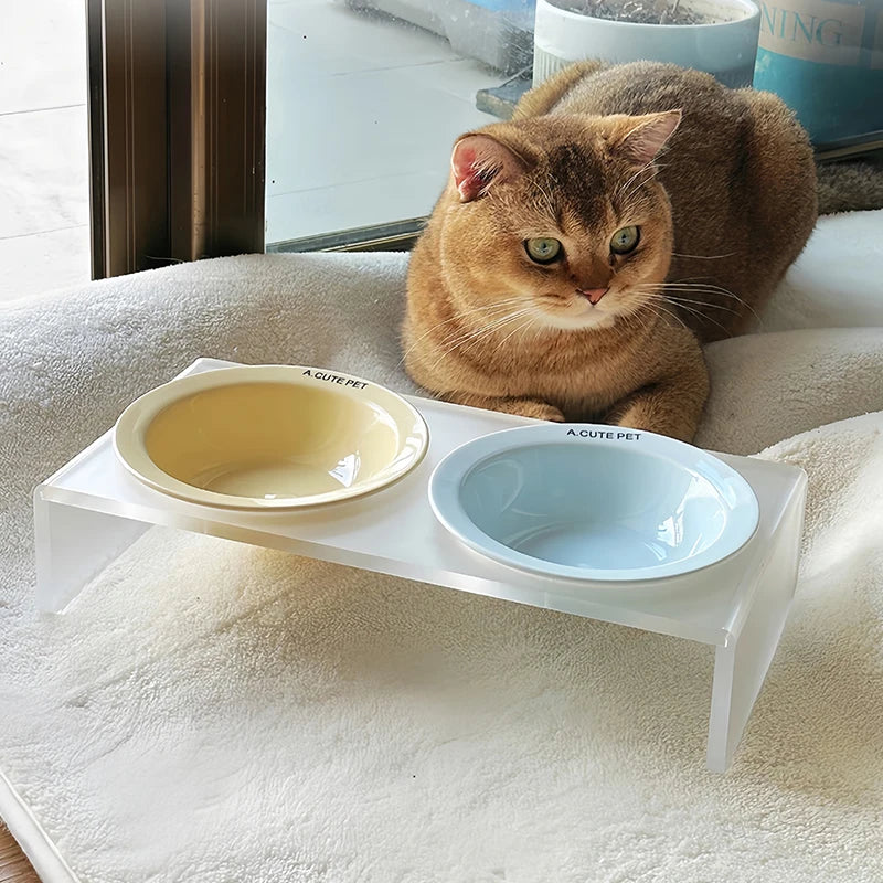 【E】Ceramic Pet Cat Bowl Pet Drinking Water Feeding Bowl Ceramics Cat Food Dog Food Utensils Cat Dog Pet Supplies Accessories