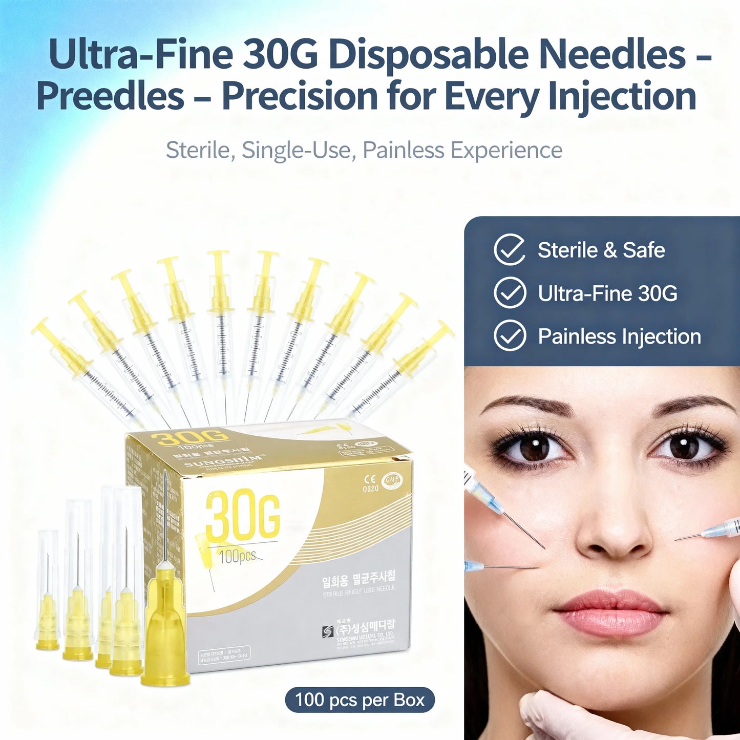 100pcs/Box 32G 4mm 6mm 13mm Painless Small Irrigator Needle Tip Eyelid Tool for Dental Syringes