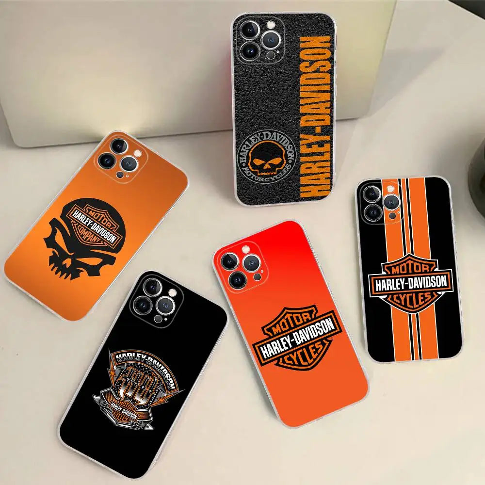 Cool H-Harley Car d-Davidson Phone Case for iPhone 17 16 15 14 13 12 11 Pro Max Plus Soft Cover Personalized DIY
