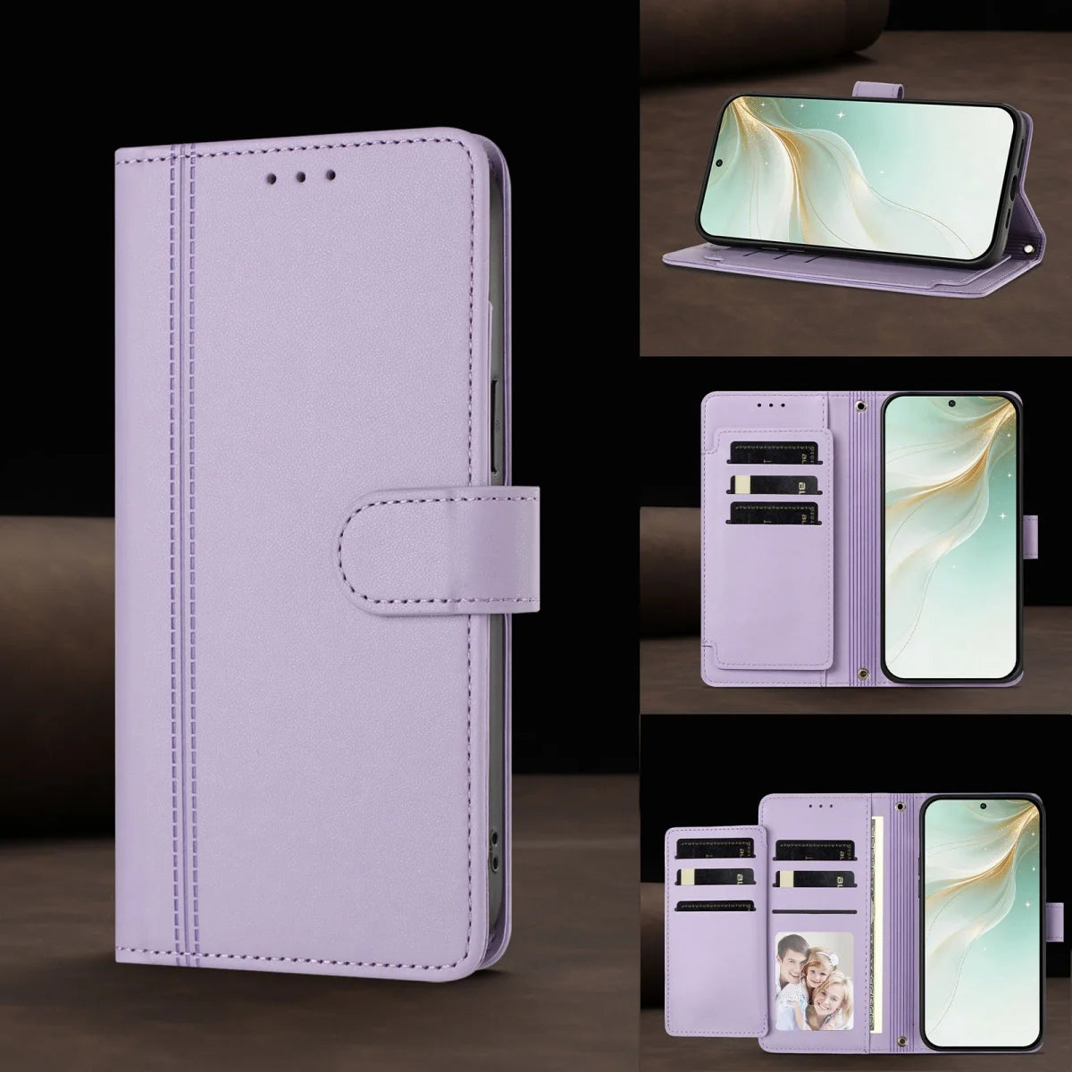 Luxury Premium Leather Wallet Case For iPhone 17 16 15 14 13 12 17 Pro Max Plus Air 17e 16e Wallet Card Slot Magnetic Flip Cover