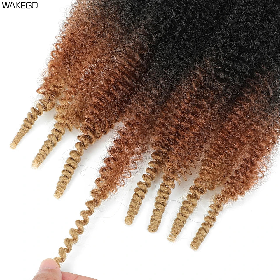 Marley Twist Braiding Hair Ginger Burgundy Ombre Brown Black Springy Afro Twist Hair PreFluffed Spring Twist Kinky Braiding Hair