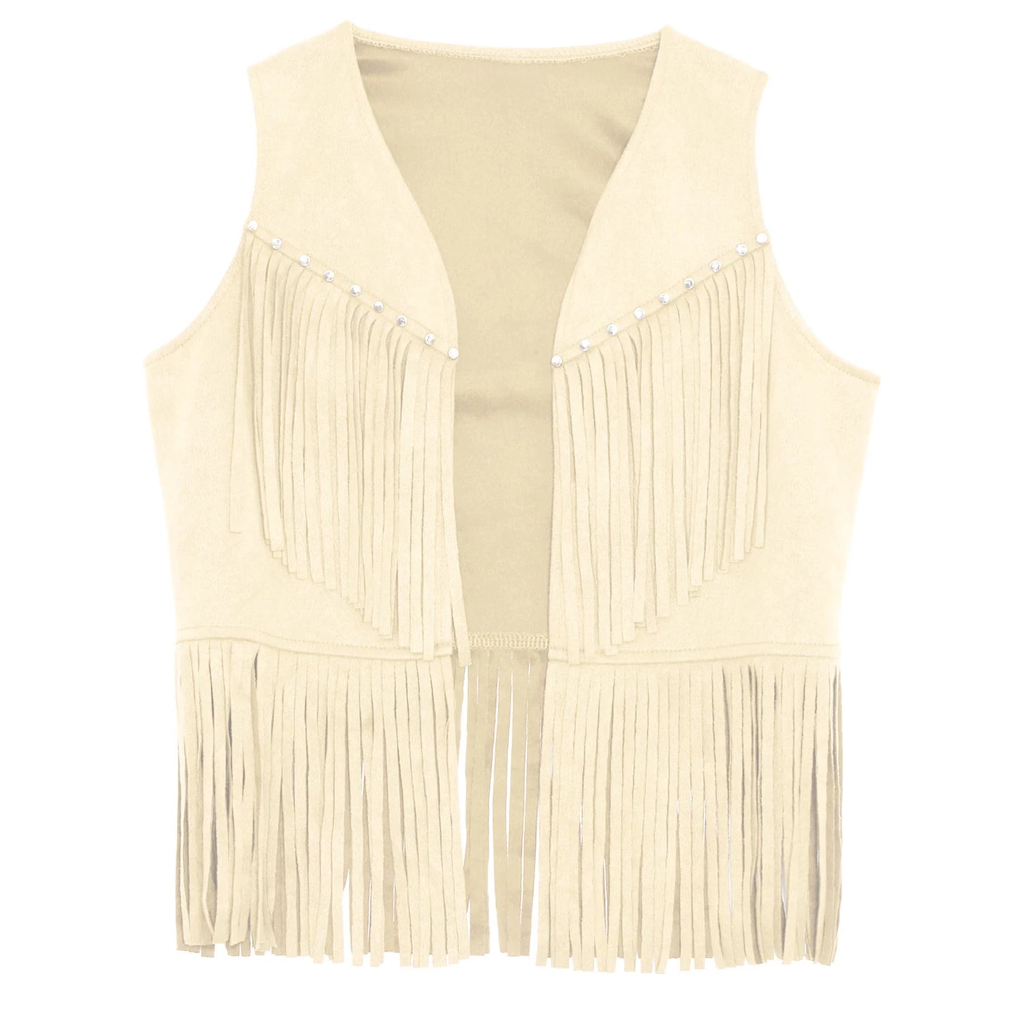 Kids Girl Boy Fringed Vest for Carnival Theme Party Tassels Top Open Front Waistcoat Child Halloween Western Cowboy Costumes