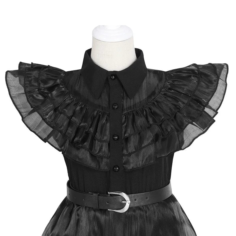 Girls Halloween Cosplay Costume Black Gothic Clothes Costume Kids Carnival Fancy Dress Up