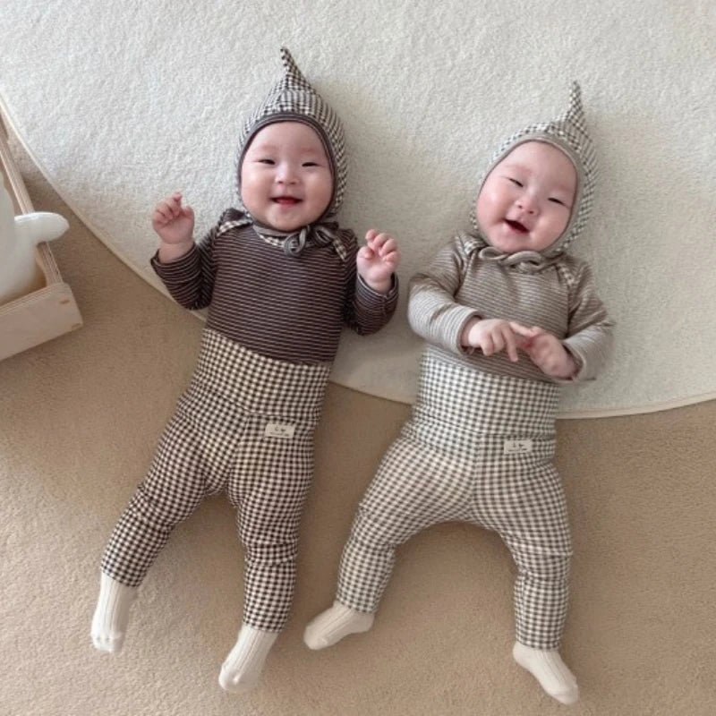 HY2570 Korean Style Baby Romper Suit for Newborns Comfortable Striped Base Layer Crawling Clothes Baby Clothing Toddler Outfits
