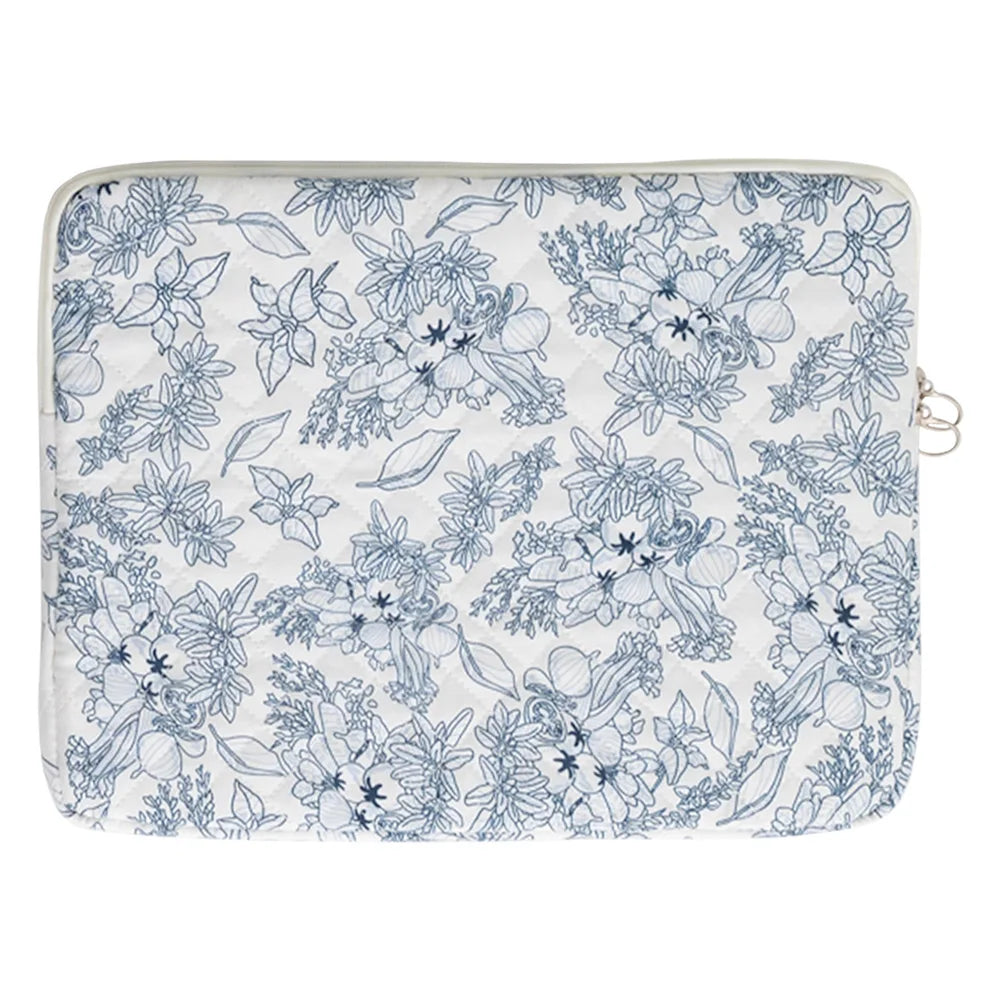 Flower Printed Laptop Sleeve Case Bag for Quilted Protective Laptop Case Computer Sleeve Clutches for 11-15 Inch Laptop Tablet