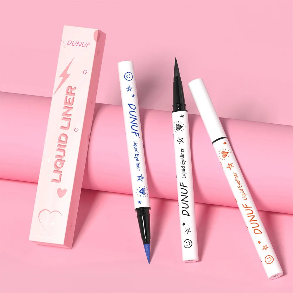 DUNUF New 12 Color Ultra-fine Matte Colorful Liquid Eyeliner Pencil Waterproof Lasting Makeup Eye Liner Pen Black Brown Cosmetic