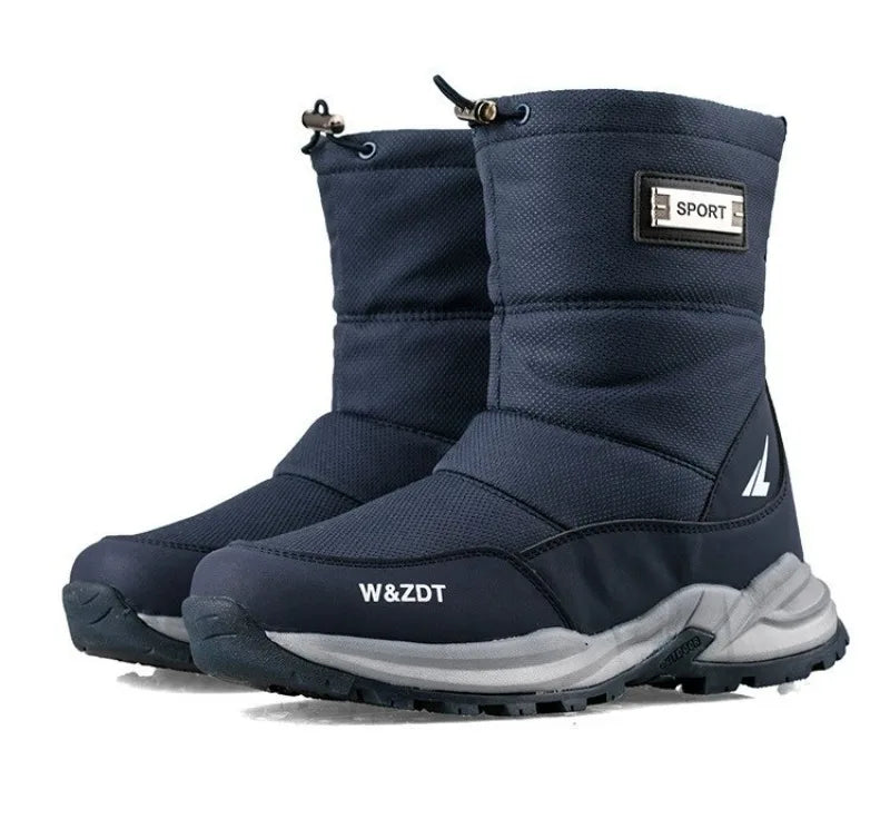 Winter Men's Boots Fashion High-top Casual Cotton Boot Thick Fur Plush Warm Snow Boots Non Slip Platform Boots for Men Botas2025