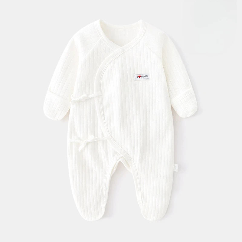Somenie Baby Long Sleeve Onesie 100% Cotton  Unisex Newborn Cute Bear Head Embroidery Romper Gift For Boys Girls Baby 1-3-6-9M