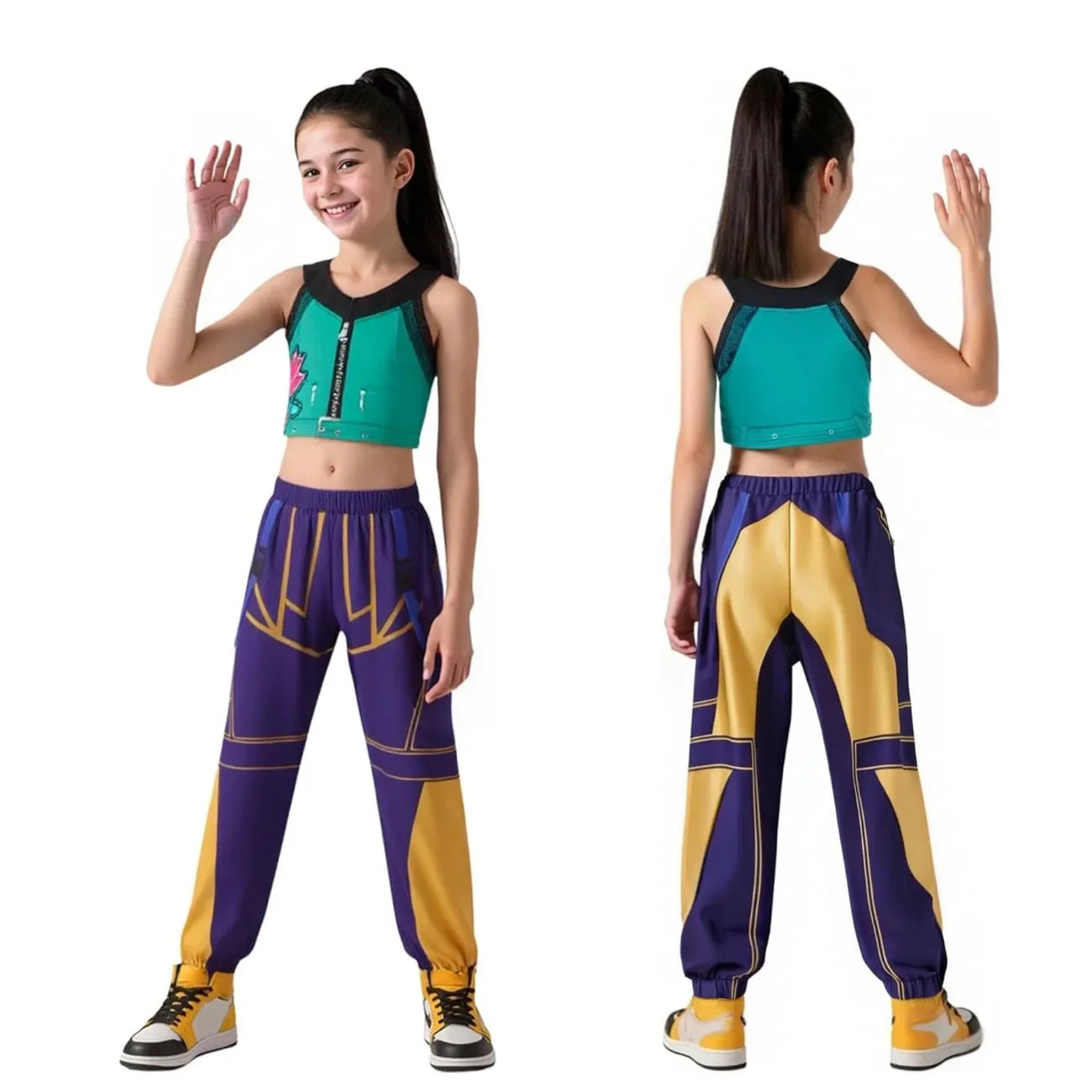 Halloween Children Zoey Mira Rumi Cosplay Costume Carnival, K-Pop Hunters Girl Group Idol Role Play Dress Up Outfit Suit