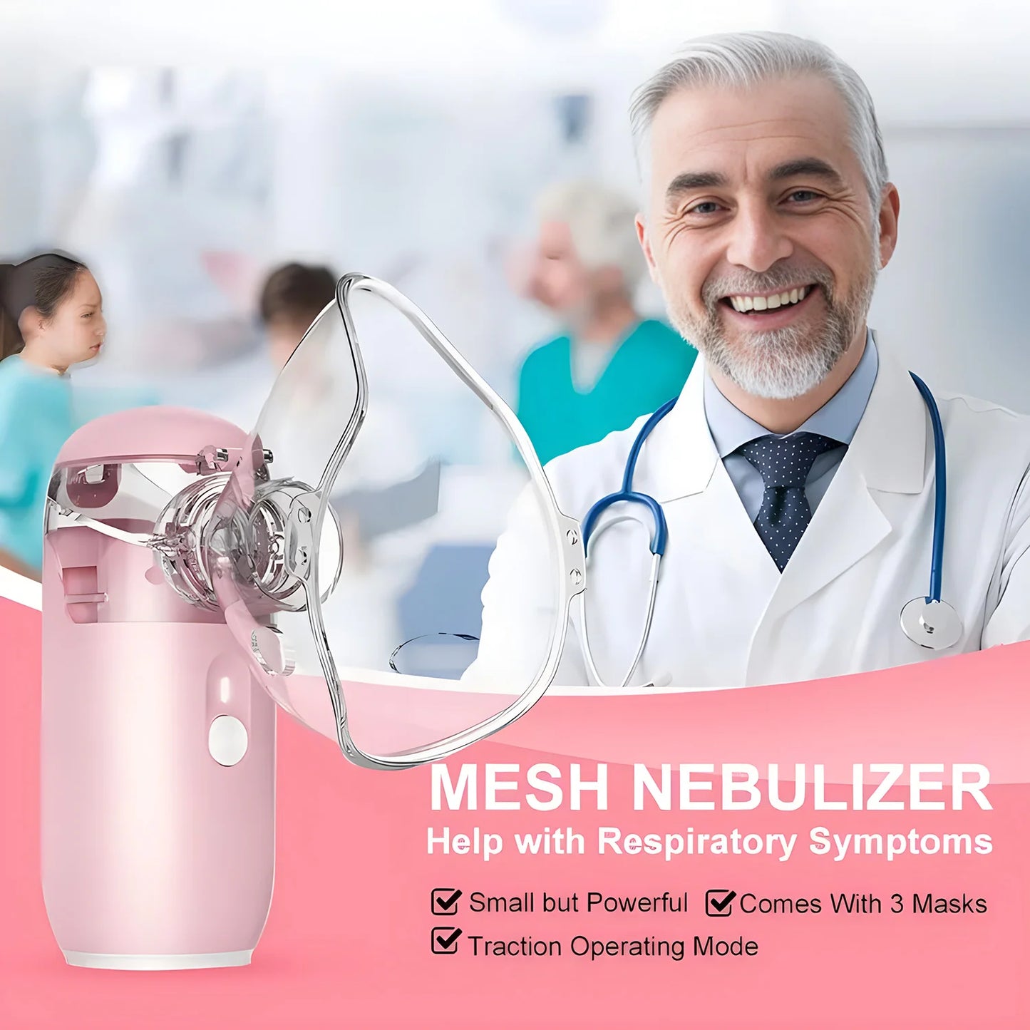 Best Portable Medical Nebulizer For Asthma Inhaler Ultrasonic Spray Handheld Mesh Nebulizer Machine For Adult Kid With USB
