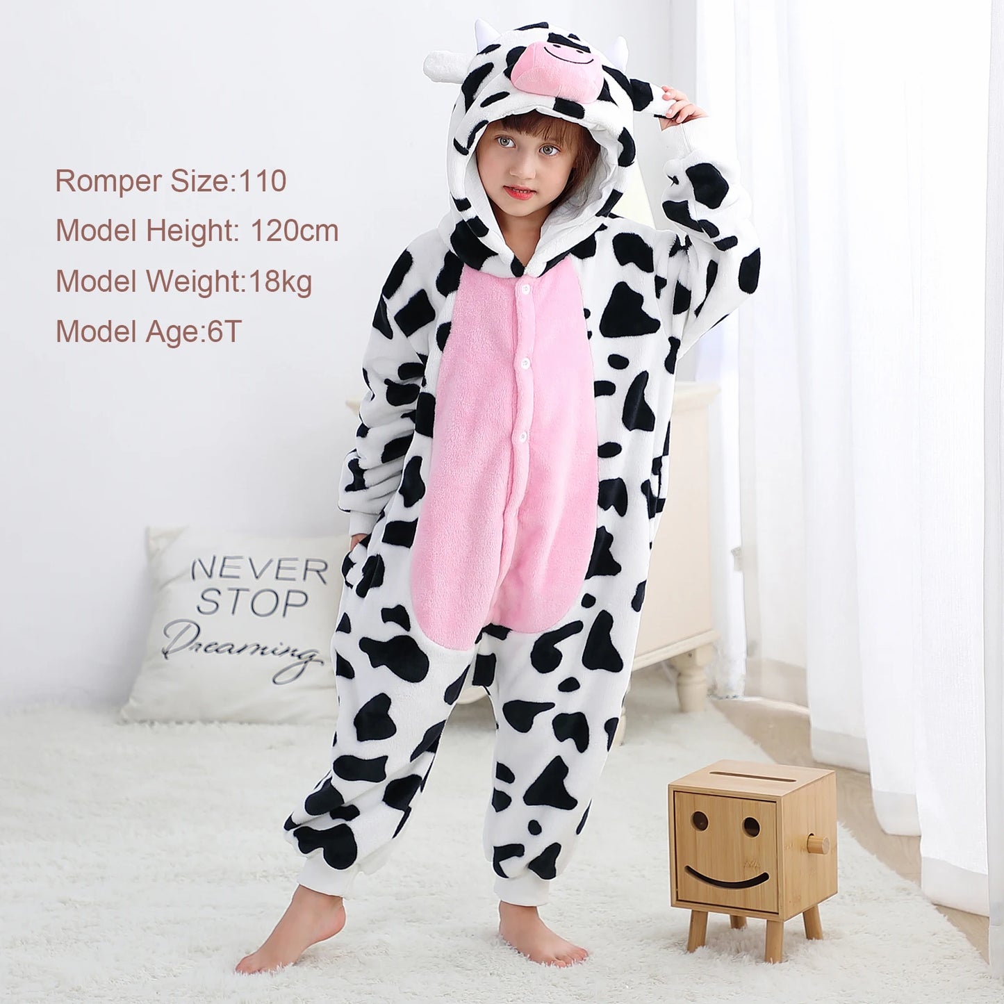 Kids Animal Capybara Kigurumi Costume Cosplay Cartoon Jumpsuit for Children Halloween Christmas Girls Boys Hooded Pajamas Onesie
