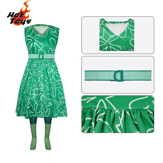 Disgust Costume Movie Inside Out Girls Children Cosplay Halloween Carnival Party Clothes Disguised Party Evening Girls Dresses