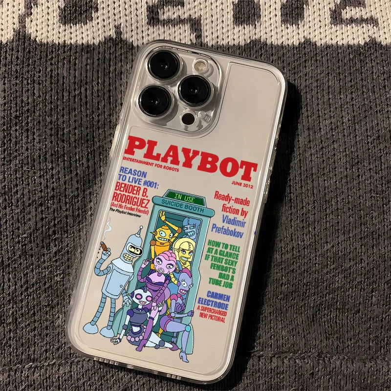 Funny Comic Futuramas Phone Case For IPhone 17 16e 16 15 14 13 12 11 Mini Air Pro Max X XR XSMax 7 8 Plus Transparent Back Cover