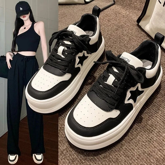 Streetwear Women Platform Sports Shoes Sneakers Women Kawaii Vintage Casual Korean Fashion Tennis Female Flats Vulcanize Shoes