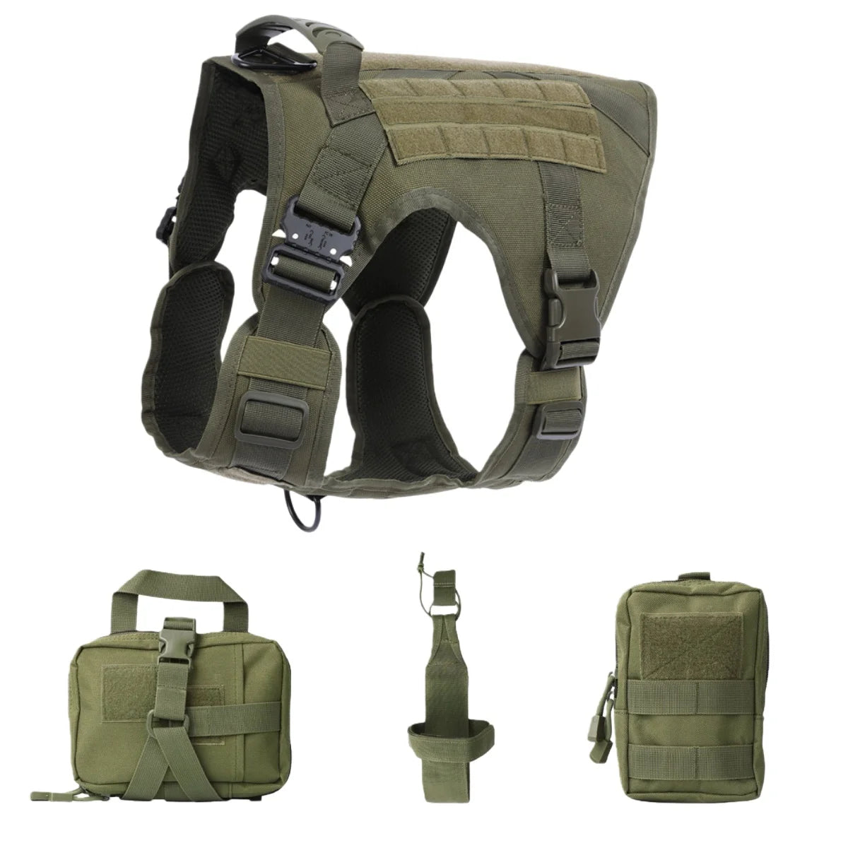 Tactical Dog Harness, Adjustable No-Pull Handle Service Vest Heavy Duty Pet Large Breed,  Dog Vest for Training Hunting Walking