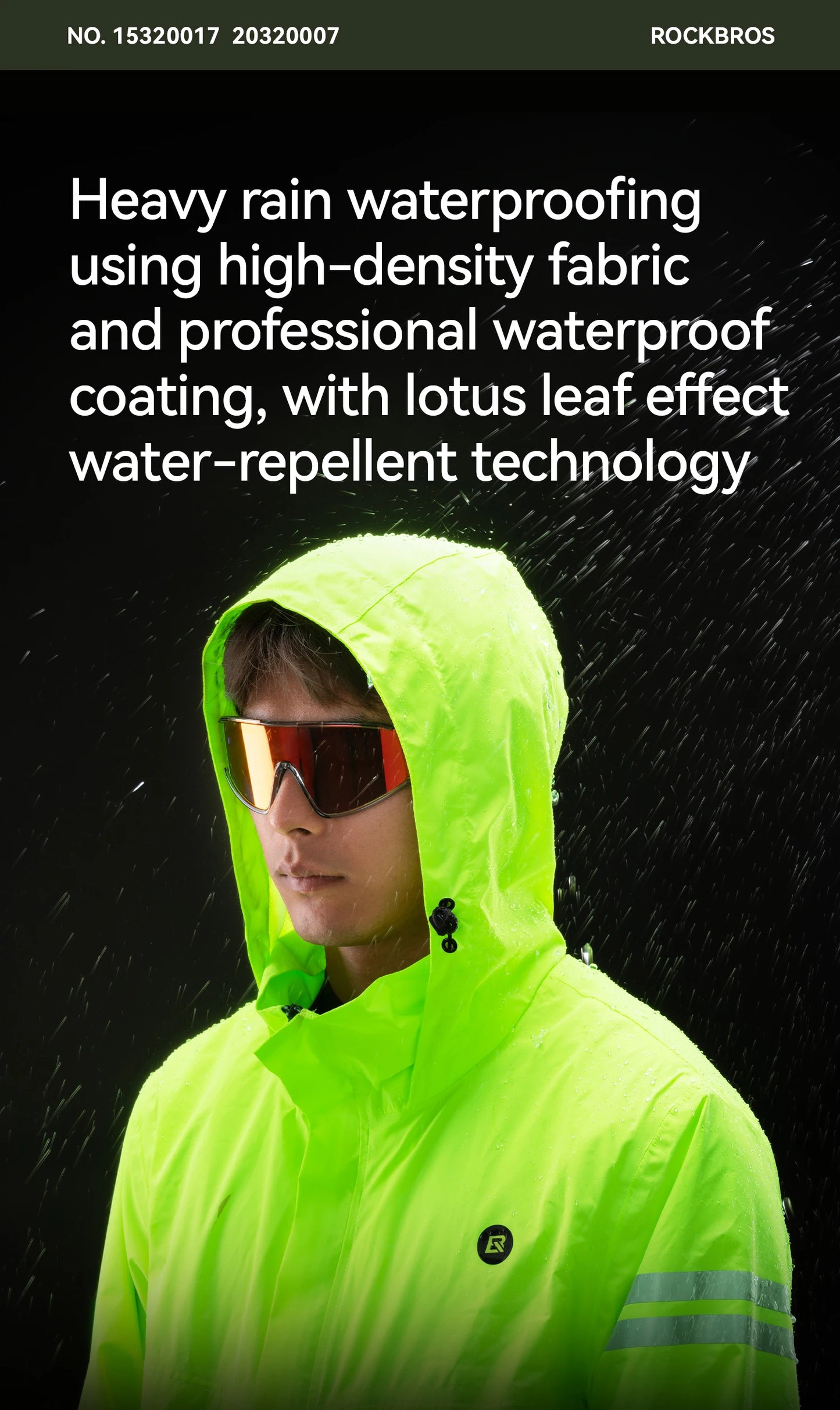 ROCKBROS Rainproof Cycling Suit Breathable Raincoat Hoodie Jacket Waterproof Pants Trousers Men Outdoor Sports Cycling Clothing