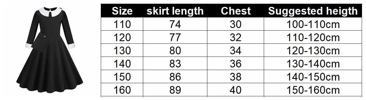Halloween Dress Girl Costume for Girls Black Dress