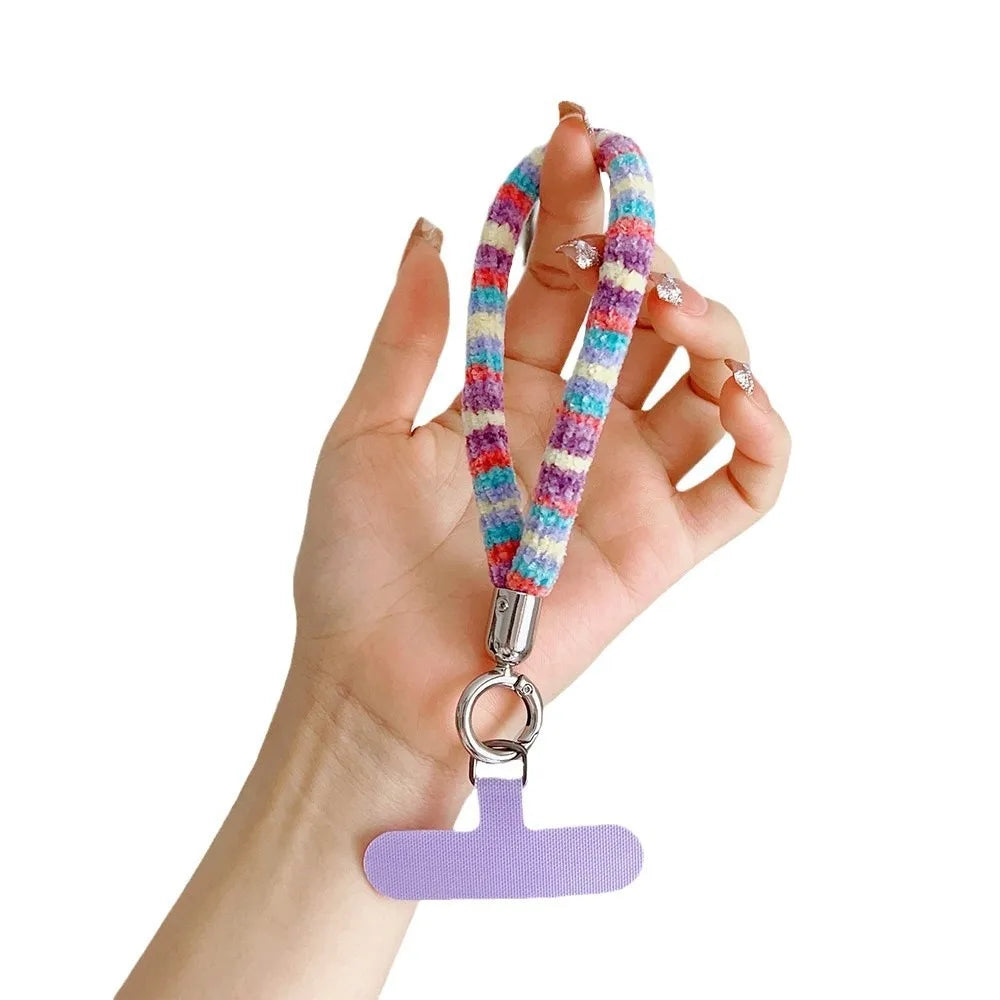 Autumn And Winter New For Mobile Phone Lanyard Colorful Camera Anti Loss Dopamine Wristband Rope  Water Cup Bag Short Keychain