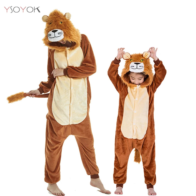 Animal Cosplay Overalls Kigurumi Cat Costume Halloween Carnival Stage Performance Role Play for Adults Kids Clothes Party Set
