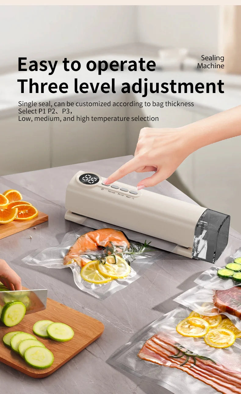 Multifunctional portable wireless vacuum sealer powerful suction Automatic food sealing machine USB Rechargeable Food Bag Sealer