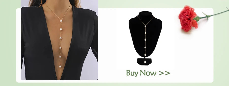 IngeSight.Z Sexy Single Row Round Imitation Pearls Bra Chest Chain Necklace Women Simple Copper Link Chain Bikini Body Jewelry