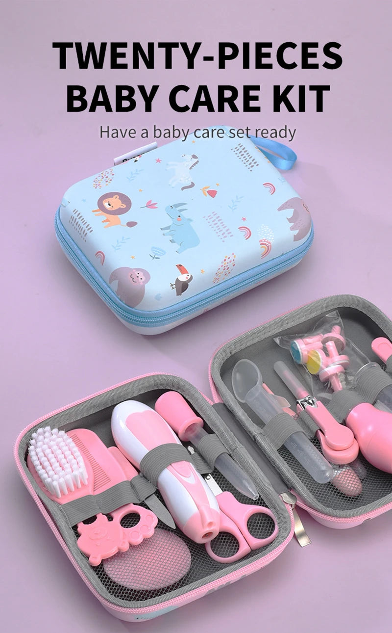 Baby Care Essentials Set Nail Clippers Newborn Nursery Care Kit HairBrush Comb Baby Healthcare Grooming Kit for Newborn Girl Boy