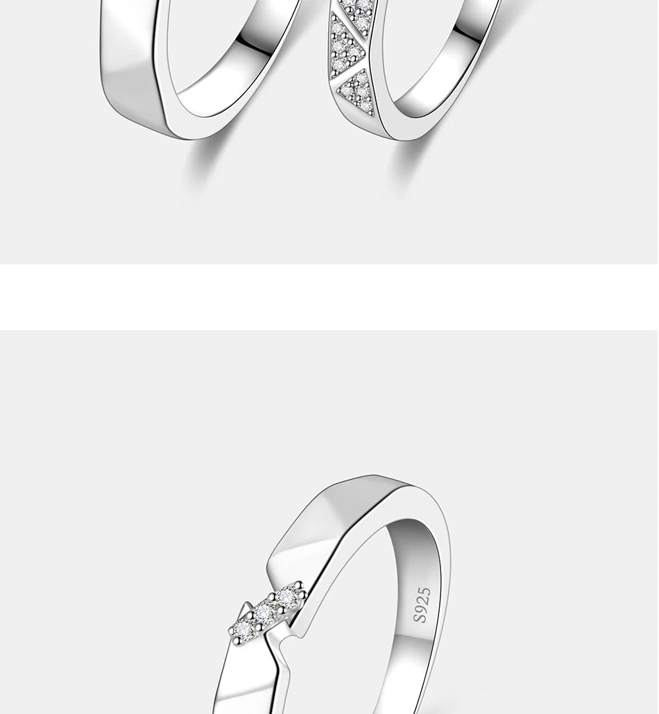 PERFANY All Moissanite Ring for Women Men S925 Pure Silver Couple Ring Simple Wedding Fashion Jewelry Birthday Gift