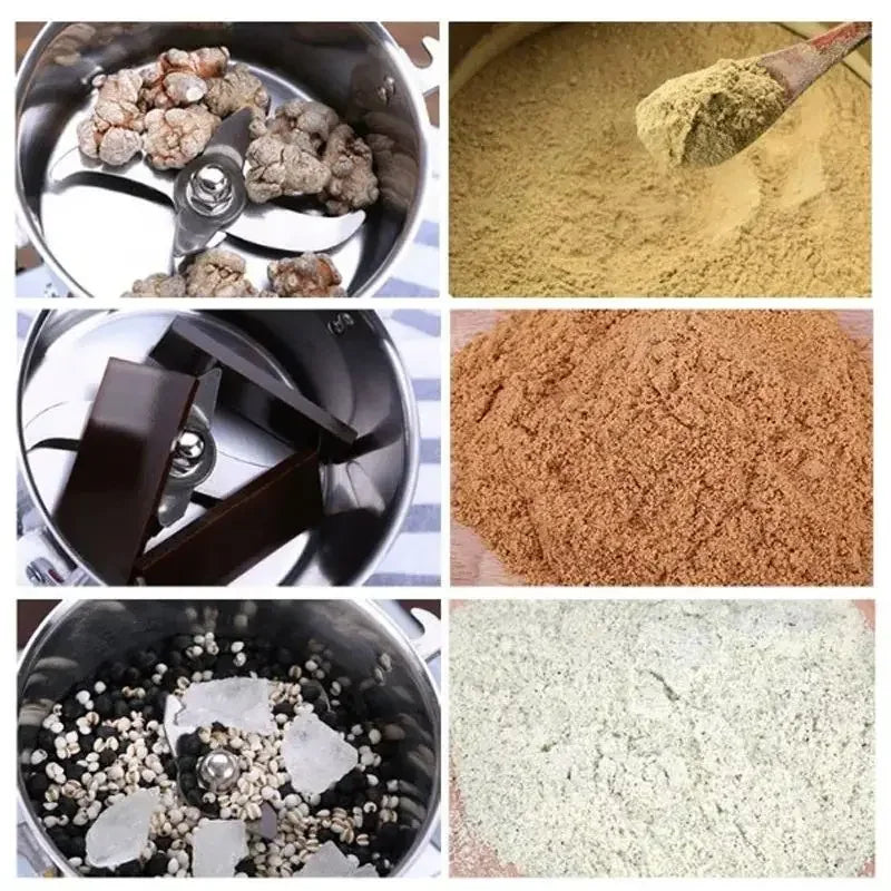 DIVEDEER 304 Stainless Steel Grinder Home Use 800g Small-Particle Grain Mill Herbal Medicine Grinder Ultra-Fine Pulverizer