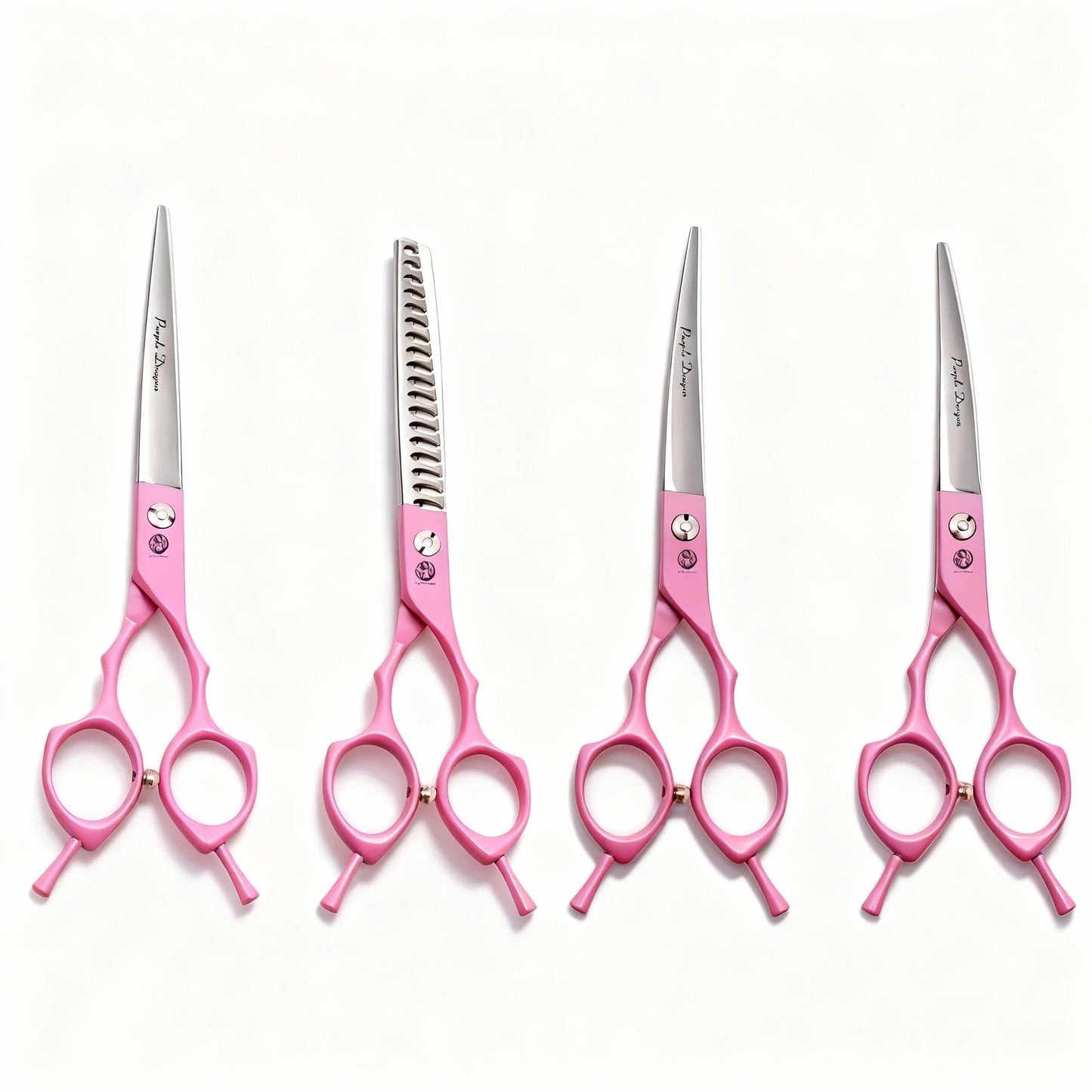 6.5 7 Inch Professional Pet Dog Cat Grooming Scissors 440C Japanese Stainless Steel Sharp Blades Shears Thinning Curved Straight