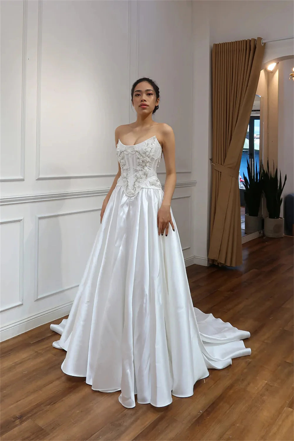 Popular Scoop Neckline Lace Applique Two Piece Bridal Grown Wedding Dresses Custom Made 2026 Vestido De Noival