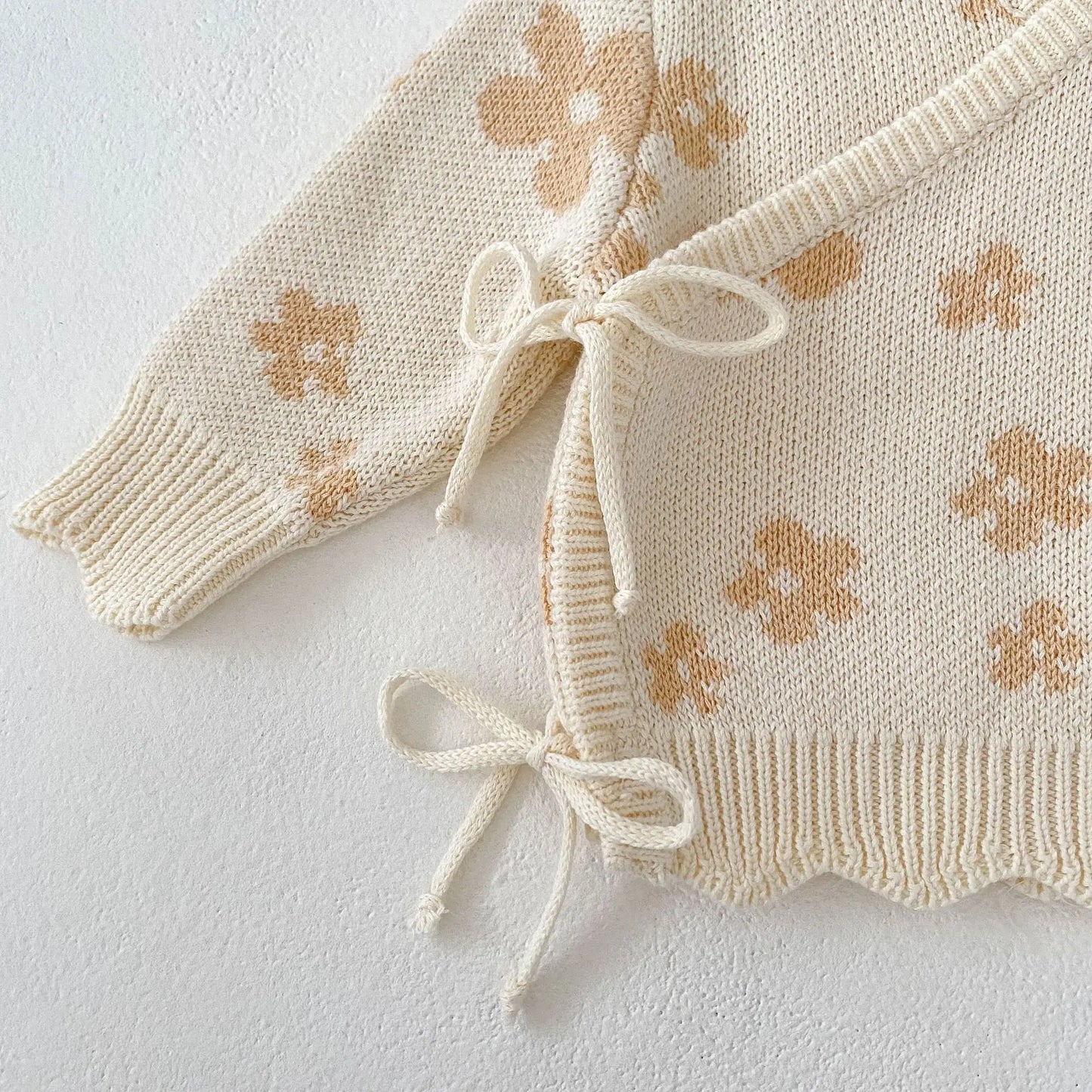 Baby Clothing 2025 Autumn Winter New Fashionable Casual Simple Sweet Floral Jacquard Coat Knitted Pants Hat Socks Kids Clothes