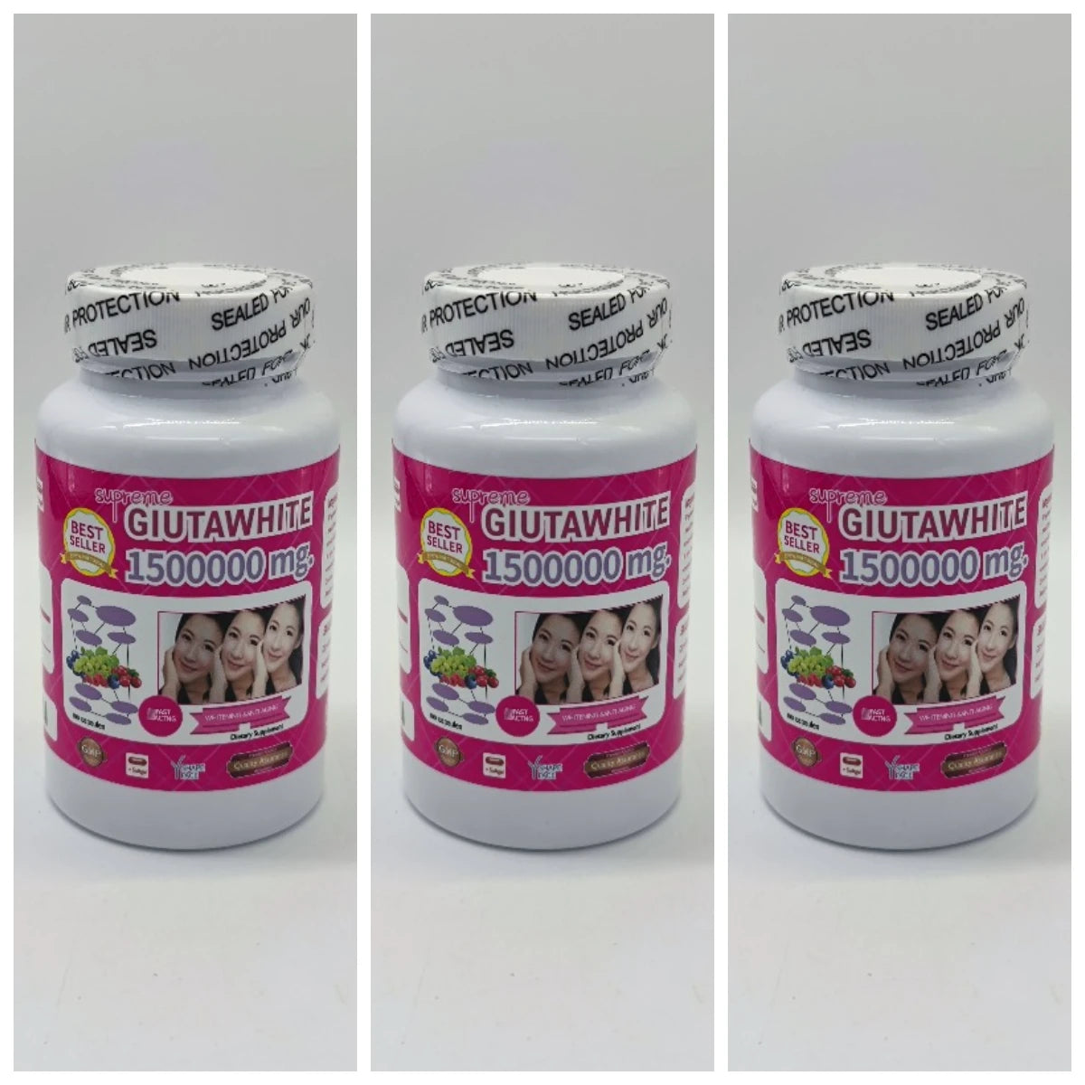 Glutathione Beauty Complex with Collagen, Vitamin C, CoQ10, Hyaluronic Acid & Biotin, Antioxidant Skin Support, 60 Capsules