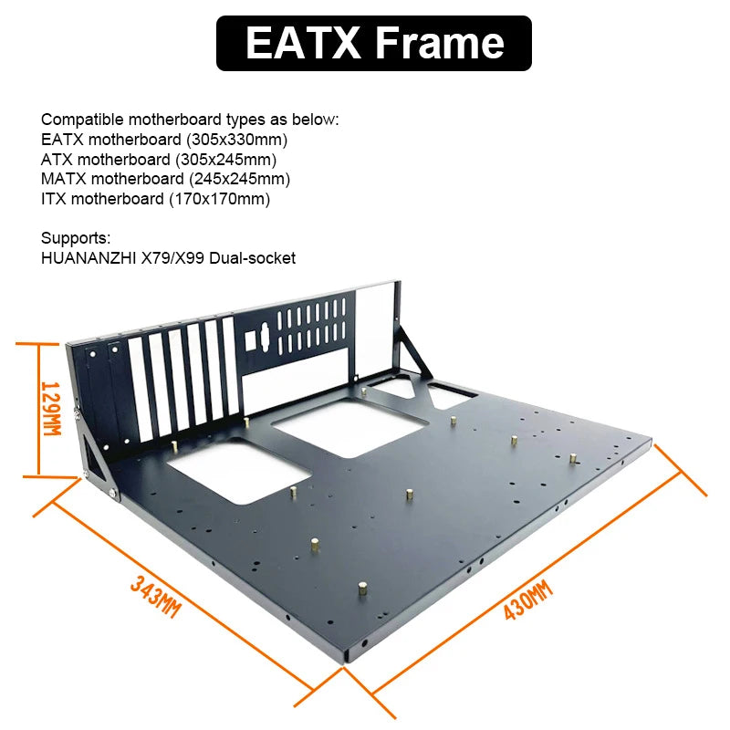 DIY PC Test Bench Open Chassis Rack for ATX/M-ATX/ITX Motherboards Solid Open Air Simple Rack DIY Computer Case Easy to Assemble