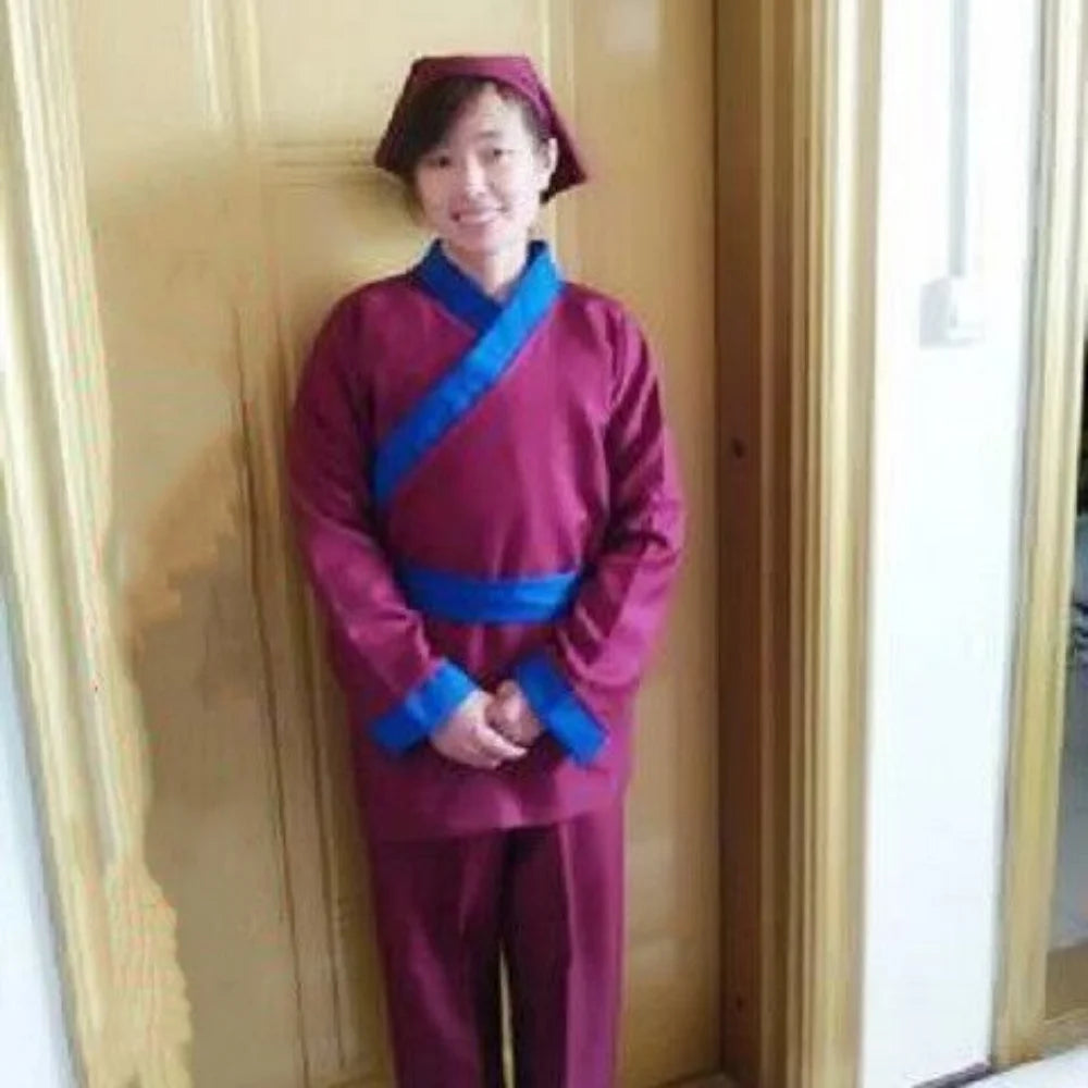 Halloween Ancient Chinese Costume for Men Servant Farmer Hanfu Adultchinese Clothes Male Performance Stage Mens Hanfu Cosplay