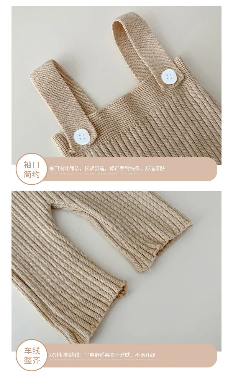 2PCS Baby Girls Clothes for Children Solid Sweater Bib Pants 2Pcs/Set Toddler Fashion Tracksuits