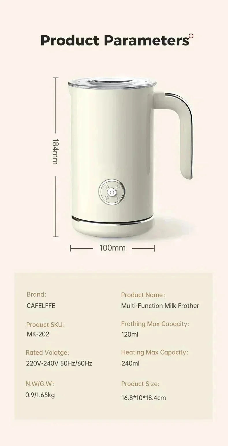 220V 240ml 4in1 Electric Milk Frother Home Automatic Milk Frother Italian Coffee Machine Milk Frother Hot And Cold Mixing Cup