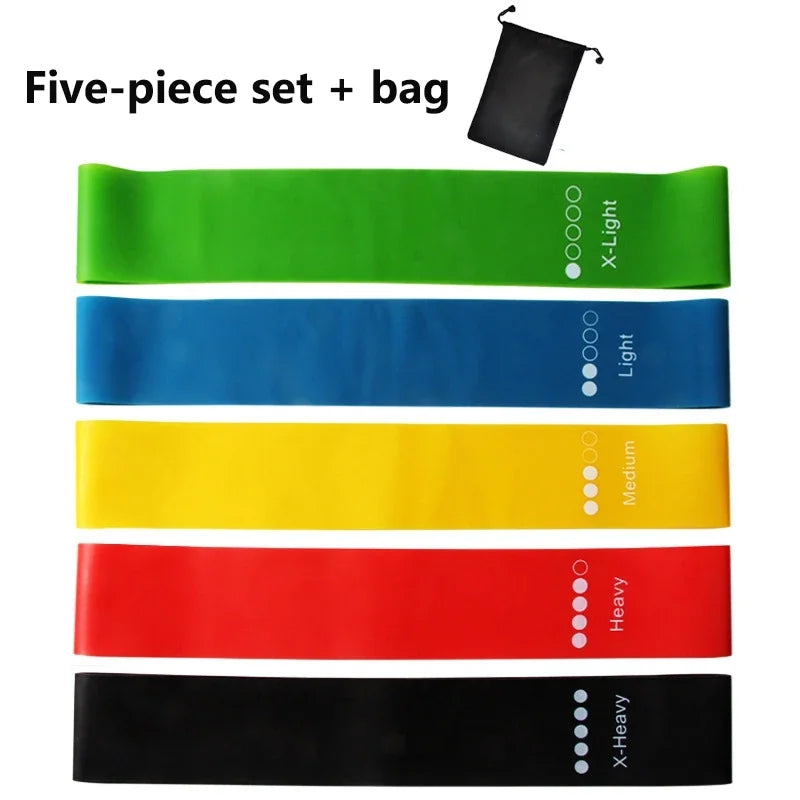TPE Resistance Bands Rubber Loop Bands 5Pcs Rubber Loop Strength Training Workout Expander Yoga Gym Equipment Pilates Portable