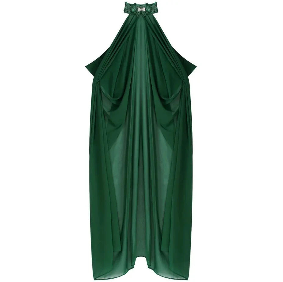Halloween Costume Women Shawl Cape Cloak Medieval Neck Cape Shawl Cosplay Princess Witch Bride Party Chiffon Light Coat Robe