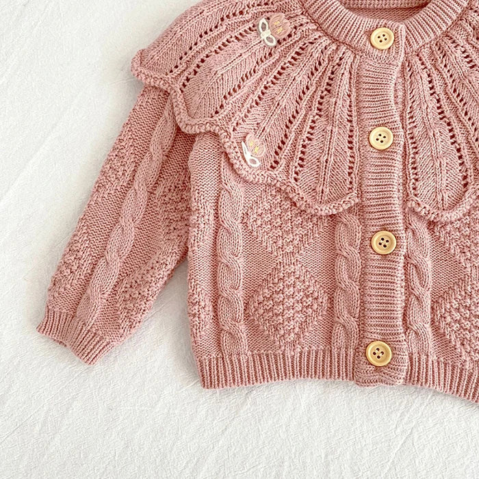 2025 New Autumn 0-3Yrs Newborn Baby Girls Sweater Coat Infant Baby Girls Knitting Cardigan Sweater Long Sleeve Cardigan Coat